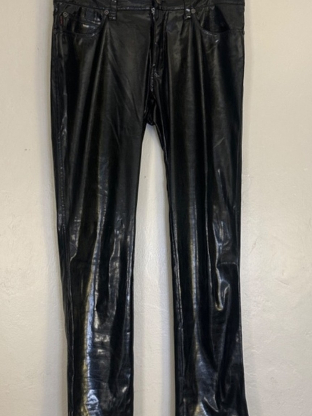 Tripp NYC Black Patent Faux Leather/Polyurethane Pants - Picture 2 of 3